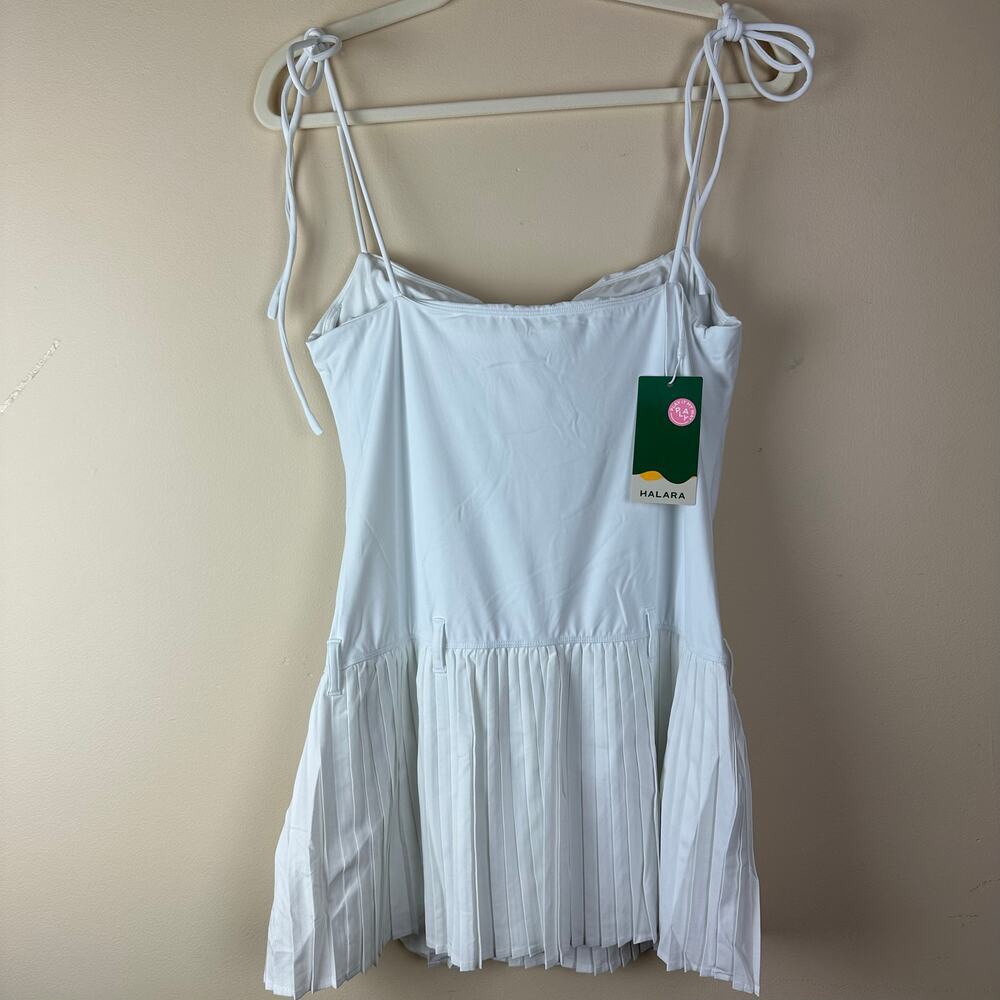 Halara Tennis Dress Womens Large White Pleated Active NWT Sport Golf Pickleball - Picture 4 of 11